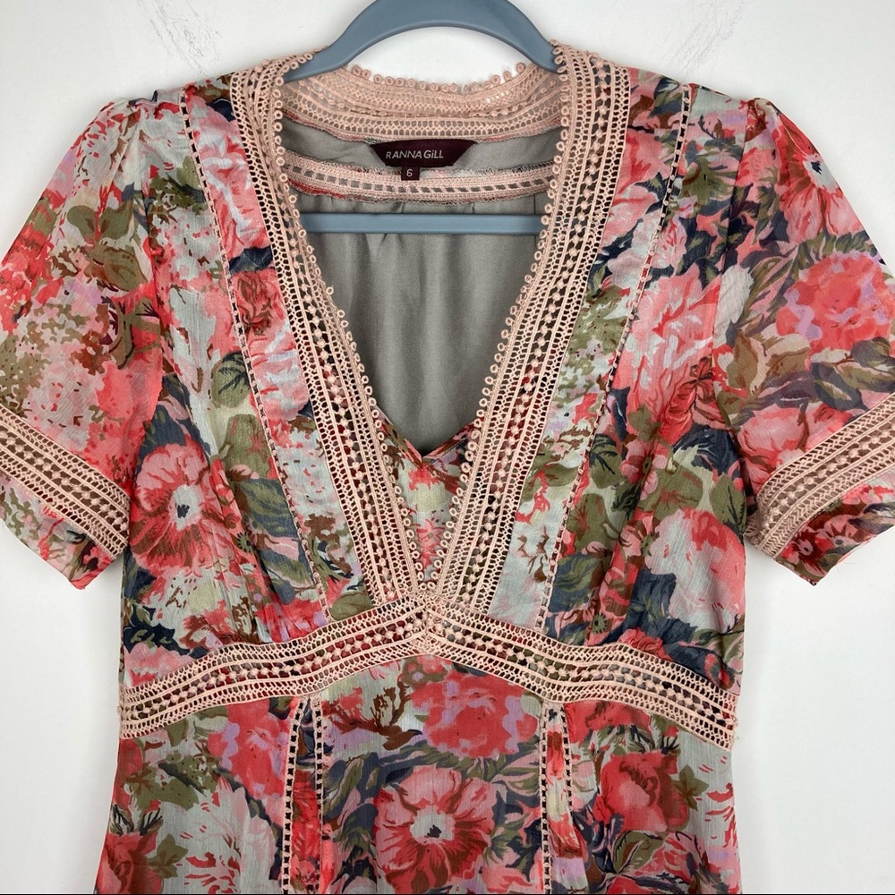 Anthropologie Ranna Gil floral lace dress